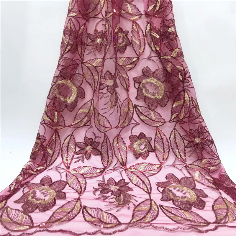 Красные золотые зеленые Френч кружева 5 ярдов/партия дешевые африканские блестки