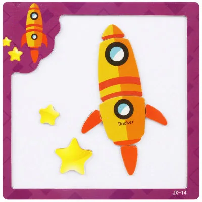 Детские деревянные игрушки 3D Магнитные Головоломки фигуры на доску/Животные познавательные головоломки игрушки для детей творческие Раннее Обучение - Цвет: Rocker