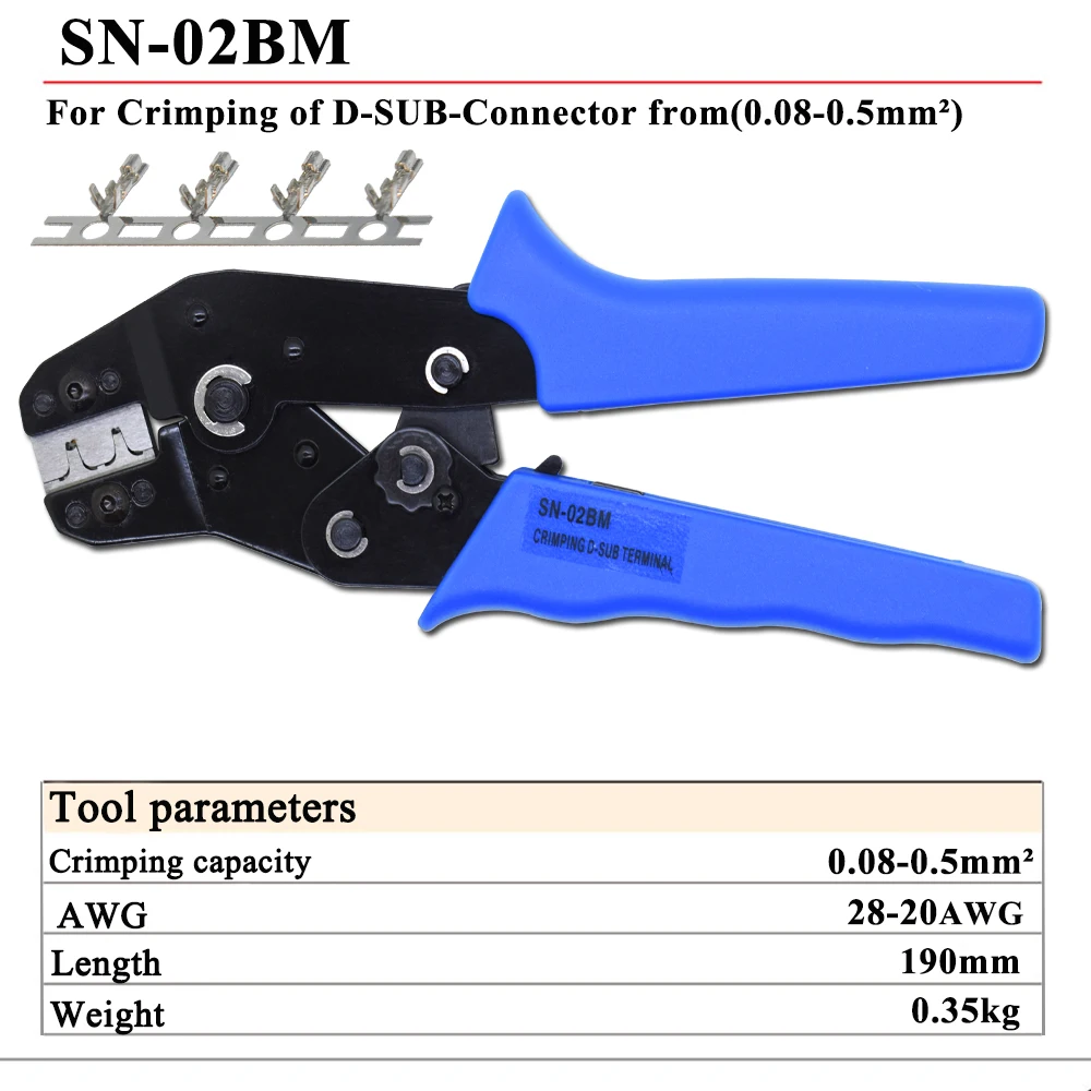 SN-02BM обжимные плоскогубцы PH2.0 Dupont клеммные D-SUB клещи, XH2.54, 28-20AWG обжимной инструмент для резки проводов 0,08-мм2