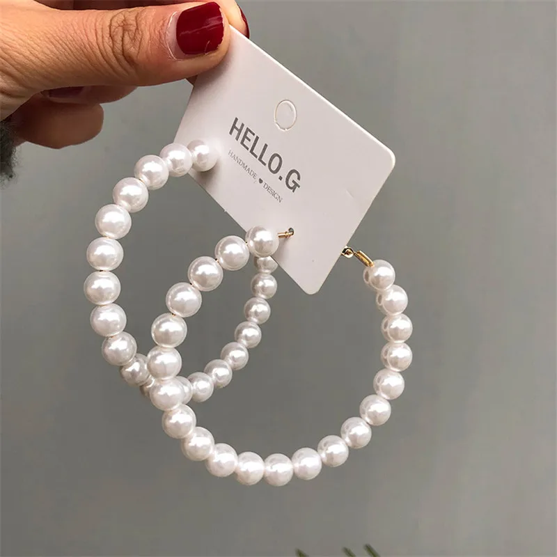 HTB1fNFHa6zuK1RjSsppq6xz0XXad - Fashion Simulated Pearl Statement Big Small Hoop Earrings for Women Exaggerate Circle Earrings Personality Nightclub Jewelry