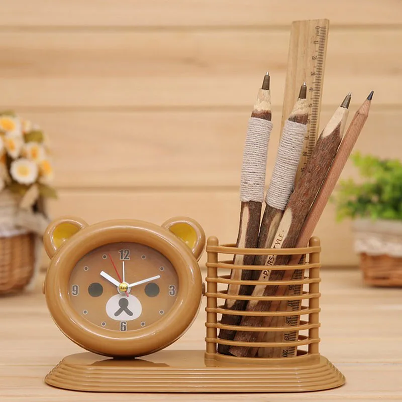 Alarm Clock Happy Bear with Penholder for Children Table ...