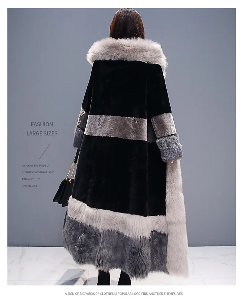 QIQIU Womens Faux Fur Furry Plus Size Thick Winter Warm Long Sleeve Elegant Long Outerwear Coat