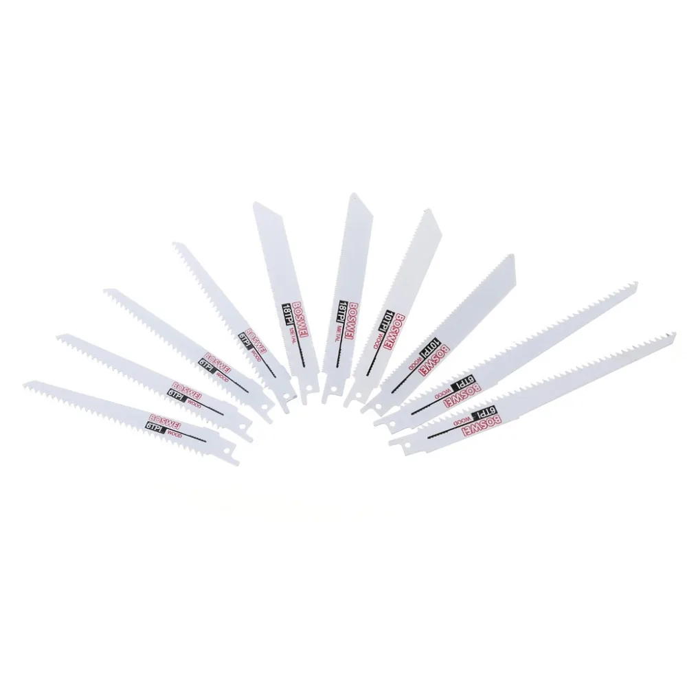 

10 Pcs/Set 6-8" Reciprocating Saw Blades Kit Woodworking Cutting Power Hand Tool