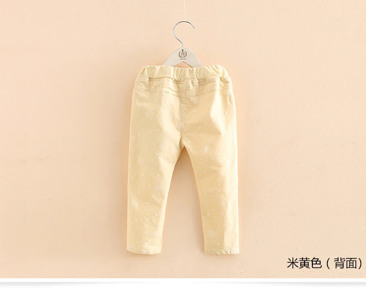 2018 3-12T Years Kids Children Cotton Solid Color Star Print Basic Elastic Capri Little Girl Tight Pants Spring Autumn Trousers (4)