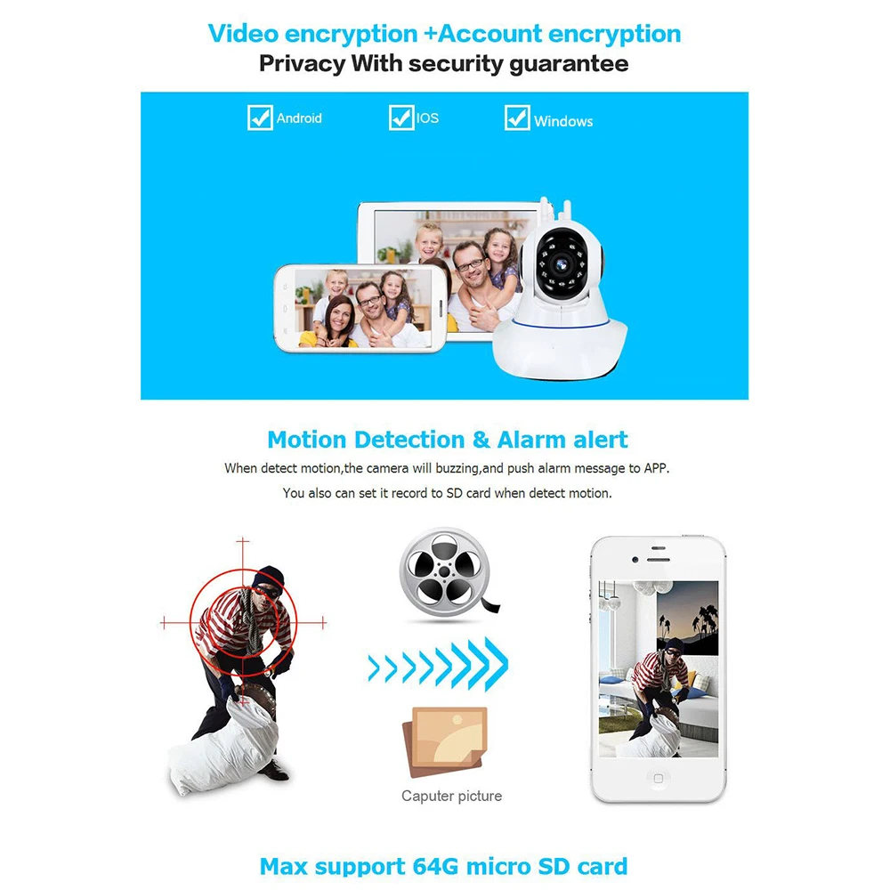 HD 3MP/2MP Беспроводная ip-камера WiFi 1536 P/1080 P домашняя камера видеонаблюдения детская камера интеллектуальное автоматическое отслеживание