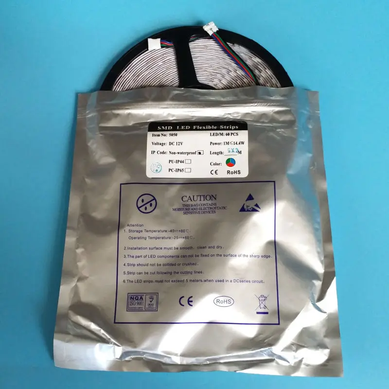 5 м/рулон 5050 SMD RGB Светодиодная лента светильник гибкая Диодная 12 В светодиодный