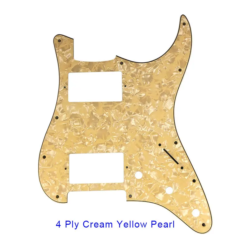 Pleroo гитарные аксессуары накладки с 11 винтами для fender standard ST HH гитара Stratocaster с PAF Humbucker многоцветный - Цвет: 4 ply cream pearl