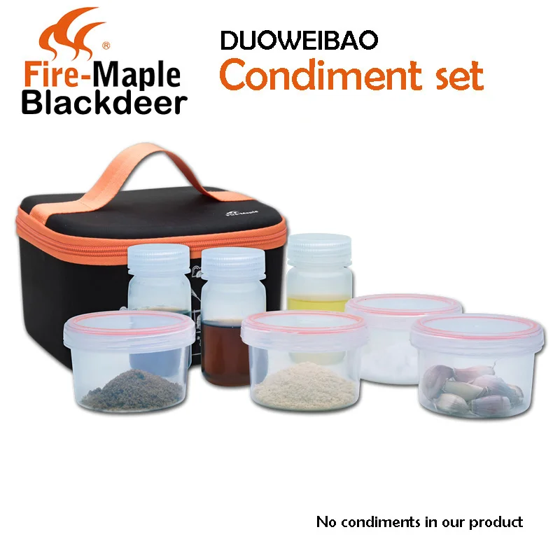 

Firemaple Blackdeer Duoweibao Outdoor Condiment 3-125ml-Bottles and 4-200ml-Boxes No Leaking Sticky Notes with Carrying Bag