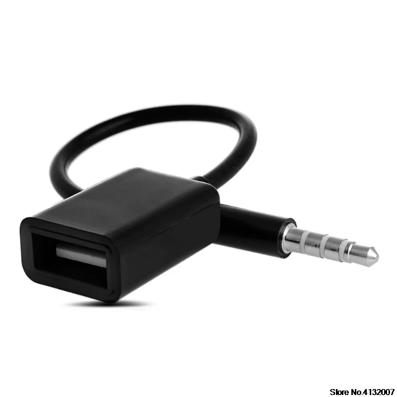 

3.5mm Male AUX Audio Plug Jack To USB 2.0 Female Converter Cable Cord Fr Car MP3 828 Promotion