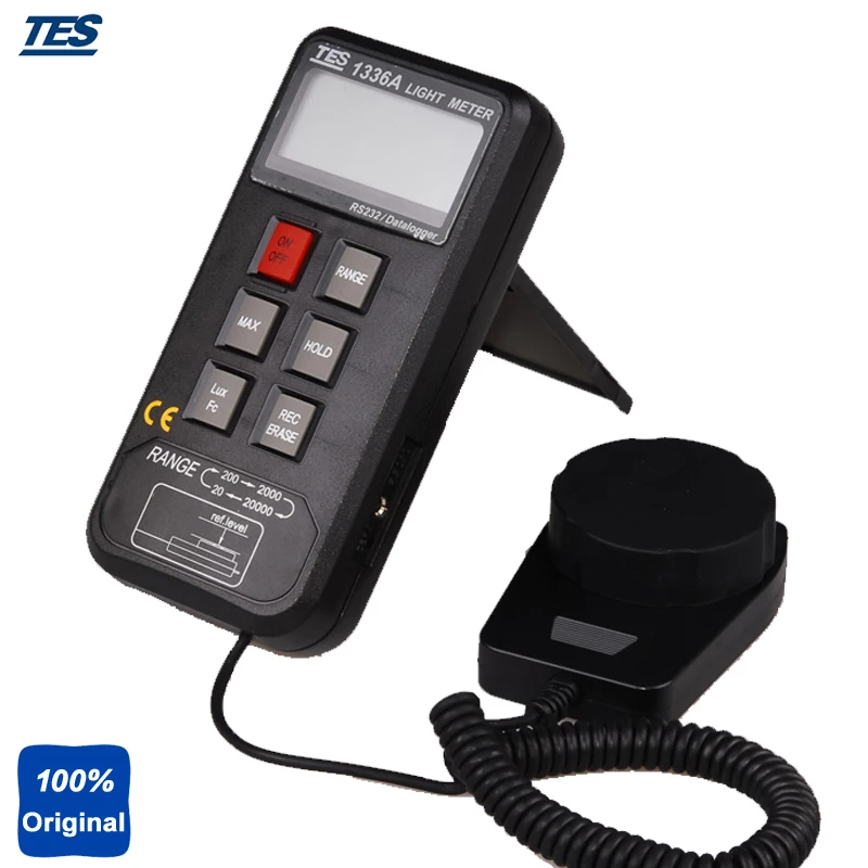 TES 1336A цифровой Люкс метр регистратор данных световой с USB интерфейсом памяти 16000