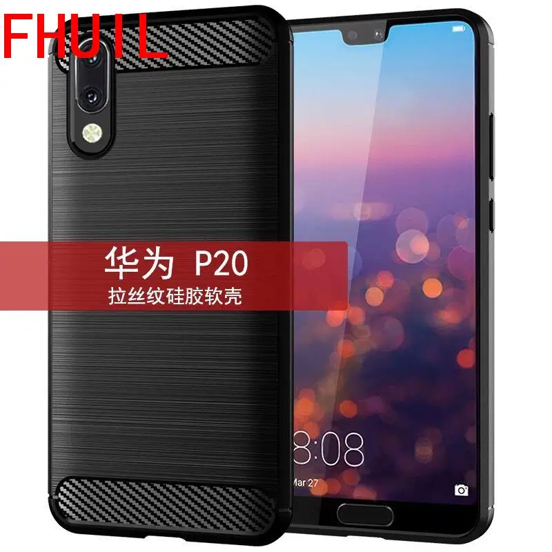 

Phone Case For Huawei P20 Fashion Carbon Fiber Bumper Shockproof TPU Cases For Huawei P20 Silicone Cover Mobile Phone Cases