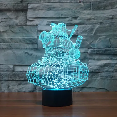 Горячий Новый 7 видов цветов Изменение 3D свет bulbing шлем бак Иллюзия Светодиодная лампа творческий фигурку игрушки Рождество подарок