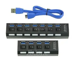 7/4 порты и разъёмы USB 3,0 концентратор с включения/выключения для портативных ПК TR Прямая доставка