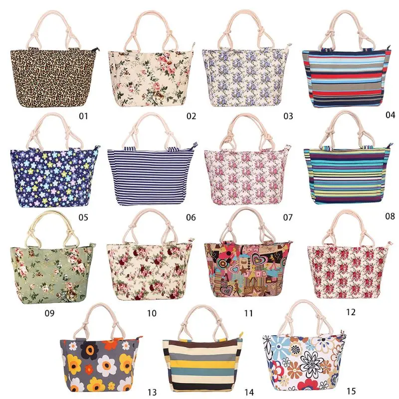 

2018 Ladies Canvas Beach Shoulder Bag Printed Shopping Tote Satchel Large Capacity New Women Beach Shoulder Bag