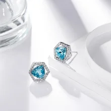 Viennois, новинка, серьги-гвоздики для женщин, стразы, кристаллы, геометрические синие серьги, Женские Ювелирные изделия для вечеринки