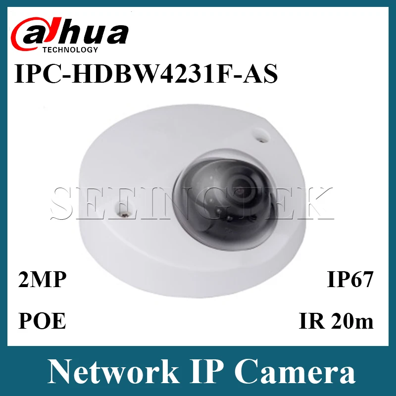 Dahua Original IPC-HDBW4231F-AS 2MP IR Mini Dome Network Camera Micro SD Card IP67 IK10 IR20M Built-in Mic with EXPRESS SHIPPING |
