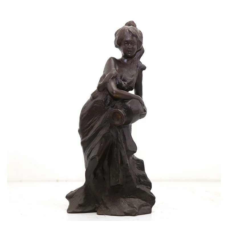 

Folk art bronze art decor bronze woman statue sculpture for table decoration