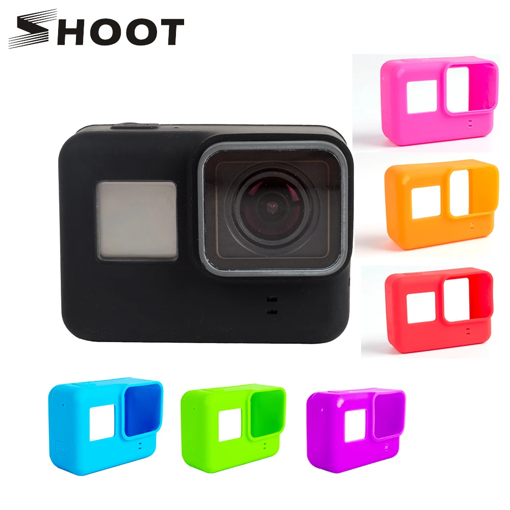 Цветной Защитный Мягкий силиконовый чехол SHOOT для GoPro Hero 7 6 5 черный экшн камеры