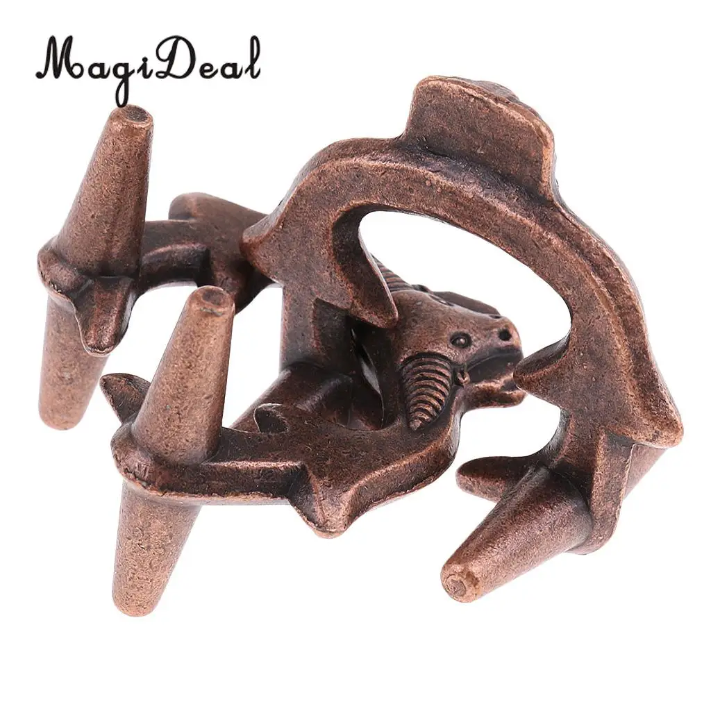 MagiDeal Bull Lock Puzzle Classic Metal Brain Teaser IQ EQ Test Intelligence Toy for Adults Children Kids Gift