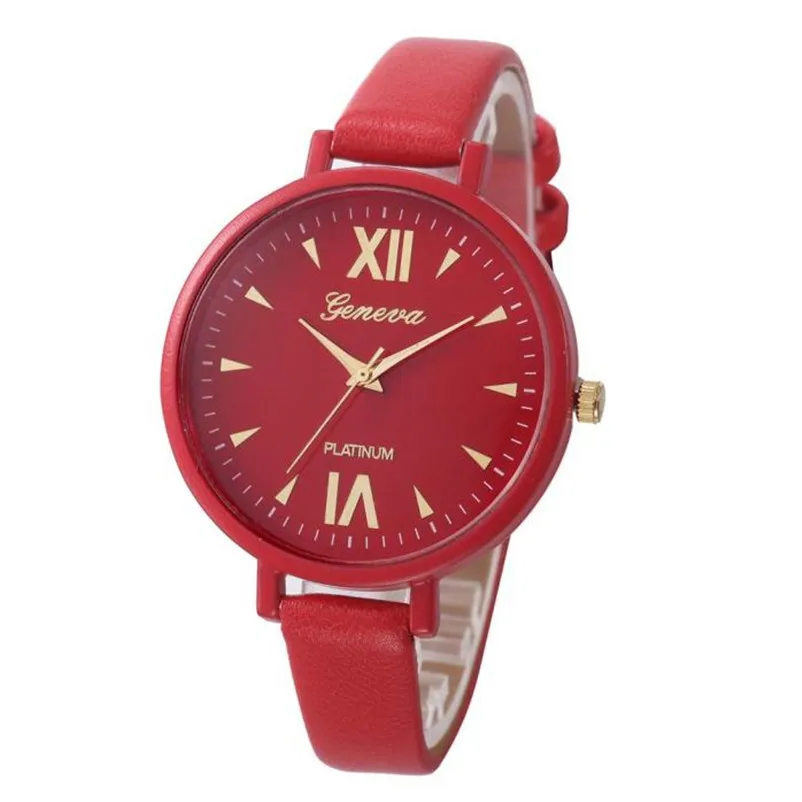 Women's watches fashion leather watch strap Leisure Time Fine Analog  Simple Clock Female Wrist Watch relogio feminino M17 (2)
