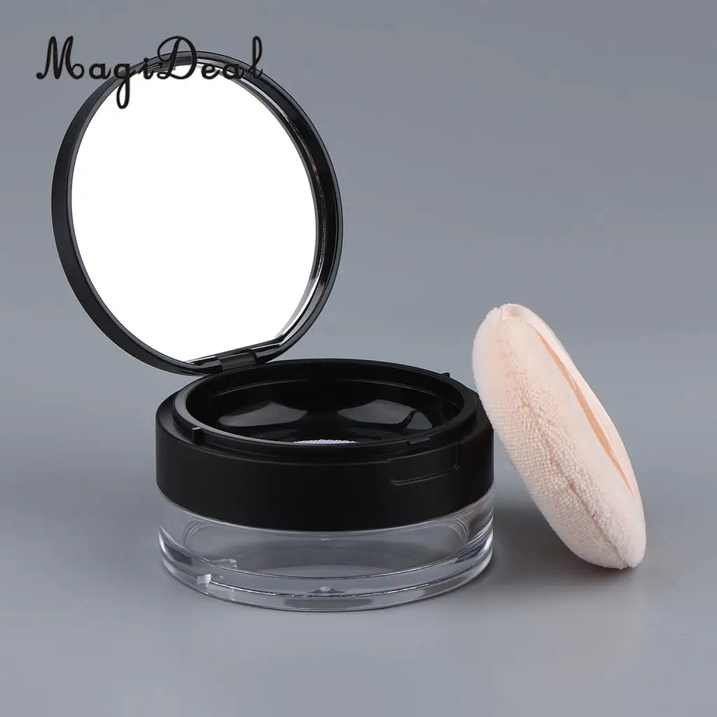 Kesoto 20g Empty Loose Powder Case Facial Blusher Container Jars with Puff Blender