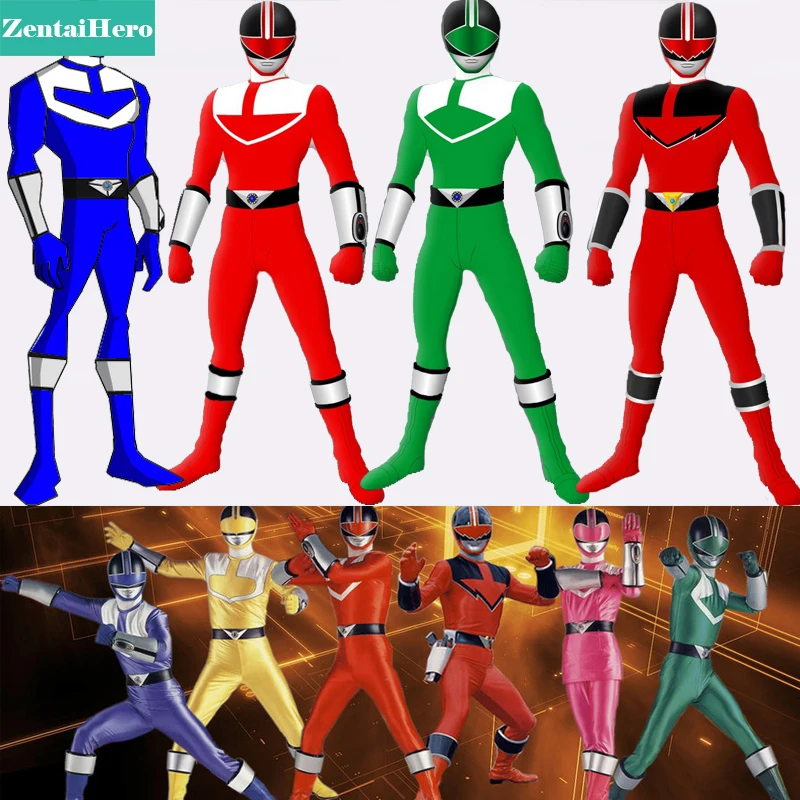 

Free Shipping Custom Made Unisex Mirai Sentai Timeranger Superhero Costume Lycra Spandex Zentai Cosplay Halloween Costume PS081