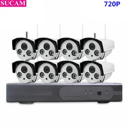 SUCAM Plug And Play 8CH 720 P Беспроводной NVR комплект Открытый ИК Ночное видение IP Wi-Fi Камера комплект домашней безопасности Системы наблюдения