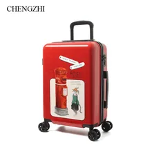CHENGZHI2" 24"-дюймовый дети милый мультфильм детей Rolling Чемодан Spinner дорожные сумки тележка для каюты чемодан на колесах