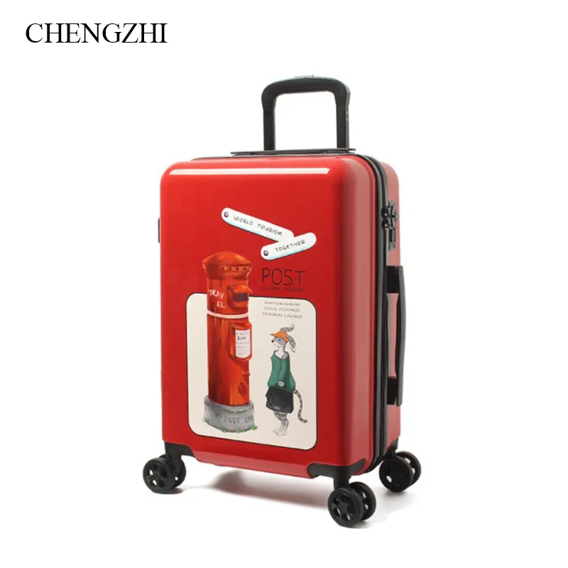 

CHENGZHI20"24"inch kids Cute Cartoon Children Rolling Luggage Spinner travel Bags Cabin Trolley Suitcase On Wheels