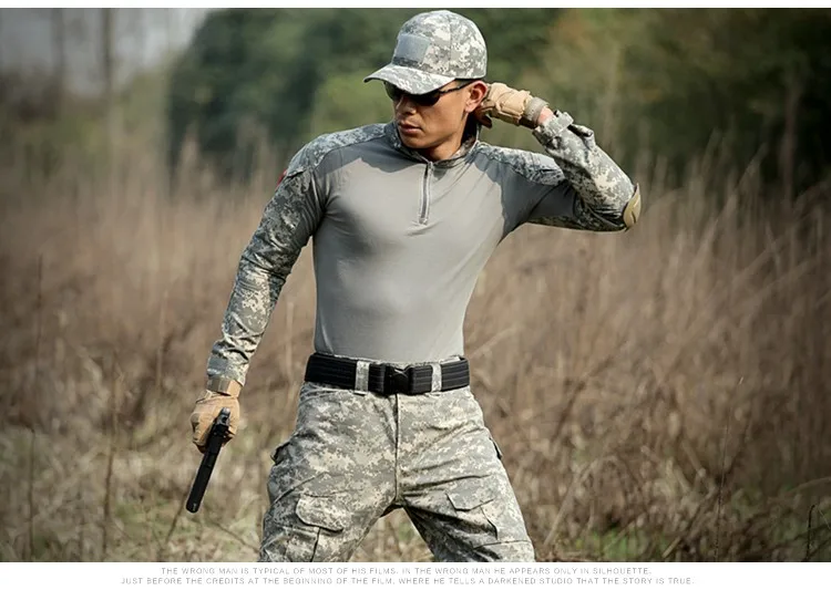 Военные Тактические наборы, камуфляжные, Delta Force, морской корпус, лягушка, одежда, костюм для мужчин, Боевая футболка+ штаны, охотник, камуфляжная форма - Цвет: ACU