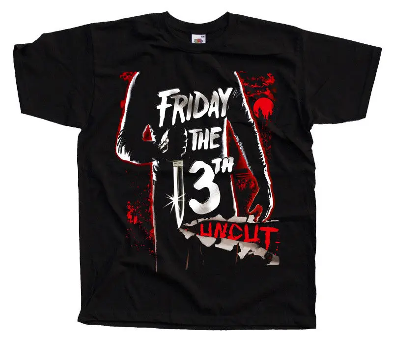 Friday The 13Th V1 Movie Poster T Shirts Black Graphite All Sizes S 4Xl