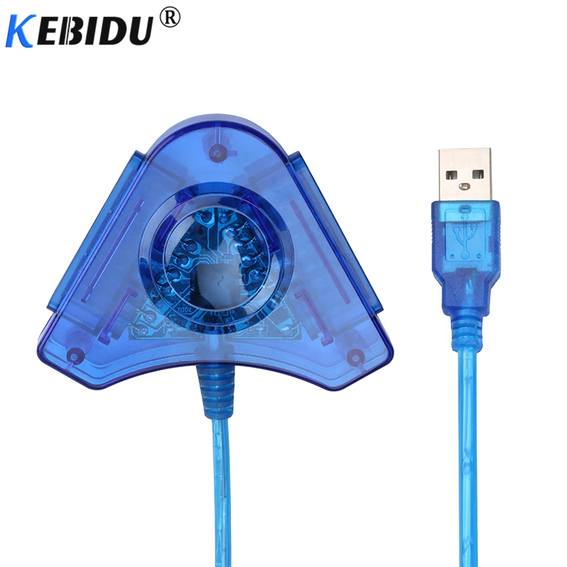 

Kebidu USB Controller Gamepad Adapter Converter Cable for PlayStation 2 PS1 PS2 Joypad to PC Games Dual Ports with CD Driver