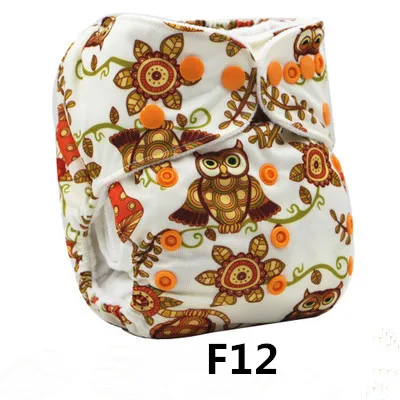 Baby Washable Reusable Cloth Diaper Waterproof Adjustable Cloth Nappy Baby Cloth Diaper Cover With 1pc Microfiber Insert - Цвет: F12