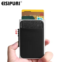 Мужской алюминиевый кошелек с задним карманом ID держатель для Карт RFID Блокировка мини тонкий металлический кошелек автоматический всплывающий Кредитная карта