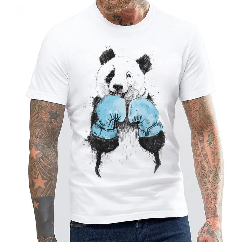 

Kiwiqiwei Men Students Chinese Style Kong Fu Panda Novelty T shirts For Male Harajuku Soft Tees MTE27