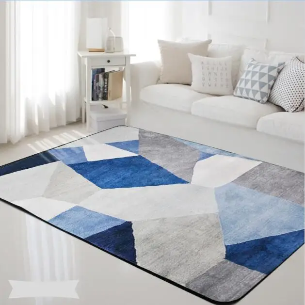 Модный Синий Домашний коврик для гостиной ковер нескользящий коврик для спальни ковер с нордическим узором Настольный коврик Современный стиль ковер - Цвет: Fenlanfengshang