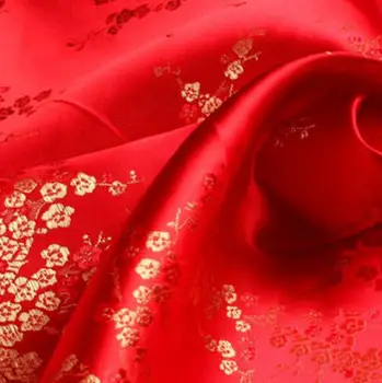 

500cm*90cm Plum blossom pattern brocade furniture cushions fabrics silk fabrics packaging products fabric dress material