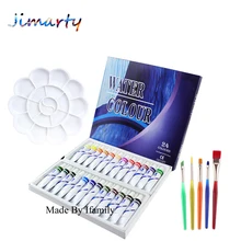 24/12 цветов Набор акварельных красок гуашь набор краски 12 мл в тубе профессиональный художественный набор обогащение с палитрой и кисть для краски