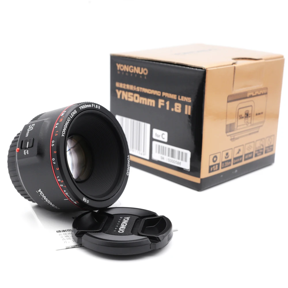Оригинальный объектив YONGNUO YN50mm F1.8 II с большой апертурой и автофокусом для камеры