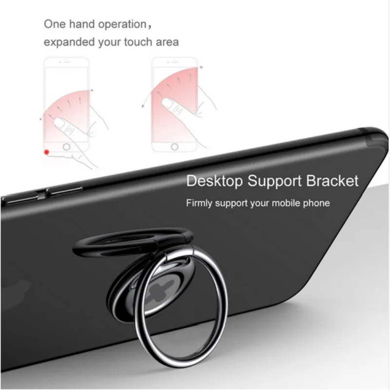 Baseus Phone Ring Holder For iPhone Samsung Huawei Phone Desktop Stand 360 Finger Ring Phone Holder Fit For Magnetic Car Holder