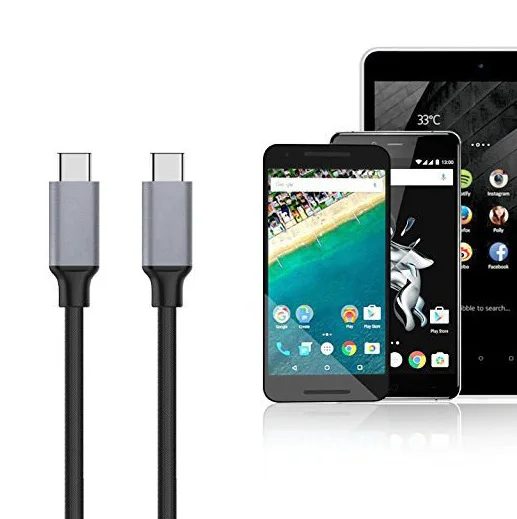 

QC3.0 3A PD Charging cable usb type c to typc Quick Charge Cable Male to male Weaving Data line for Macbook S9 huawei P20