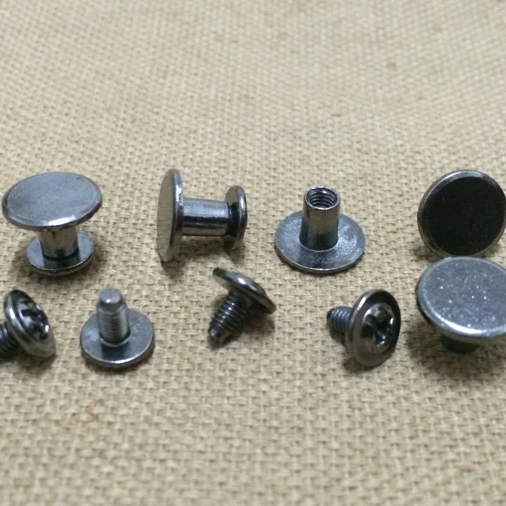 100 наборов 10X7MM металлический пистолет круглые плоские Шипы металлические штифты