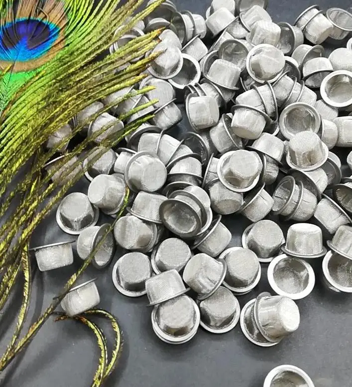 

10PC stainless steel pipe screen natural crystal smoking tube wand accessories.