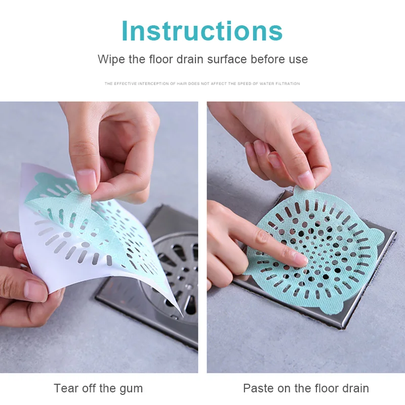 

10Pcs Disposable Non-Woven Floor Drain Cover Plug Water Filter Hair Catcher Strainer For Drop Shipping