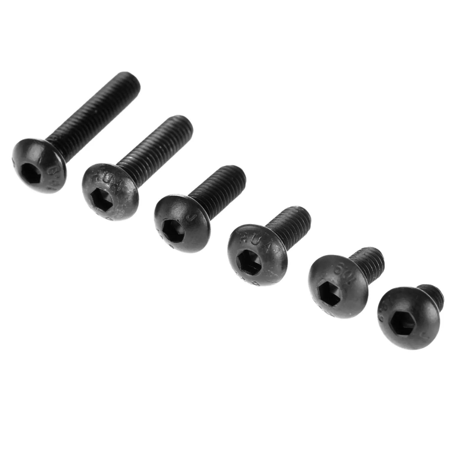 50Pcs Alloy Steel M4 Screws Hex Socket Round Head Cap Black Screw Wood Furniture Fastener Bolt M4 *6mm/8mm/10mm/12mm/16mm/20mm 