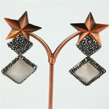 

Bohemian Fashion Earring 2017 Vintage Paved Rhinestone Dangle Earring Brincos Pendientes Drop Earrings for Women