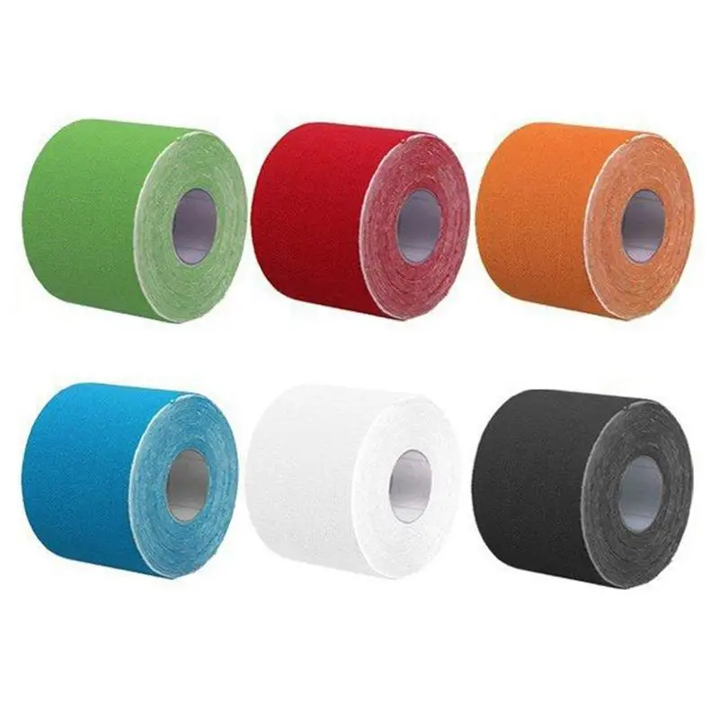 

5Mx5cm Kinesiology Elastic Tape Rope Sports Physio Muscle Strain Injury Support 6 Roll - 6 Colour, 6pcs/set
