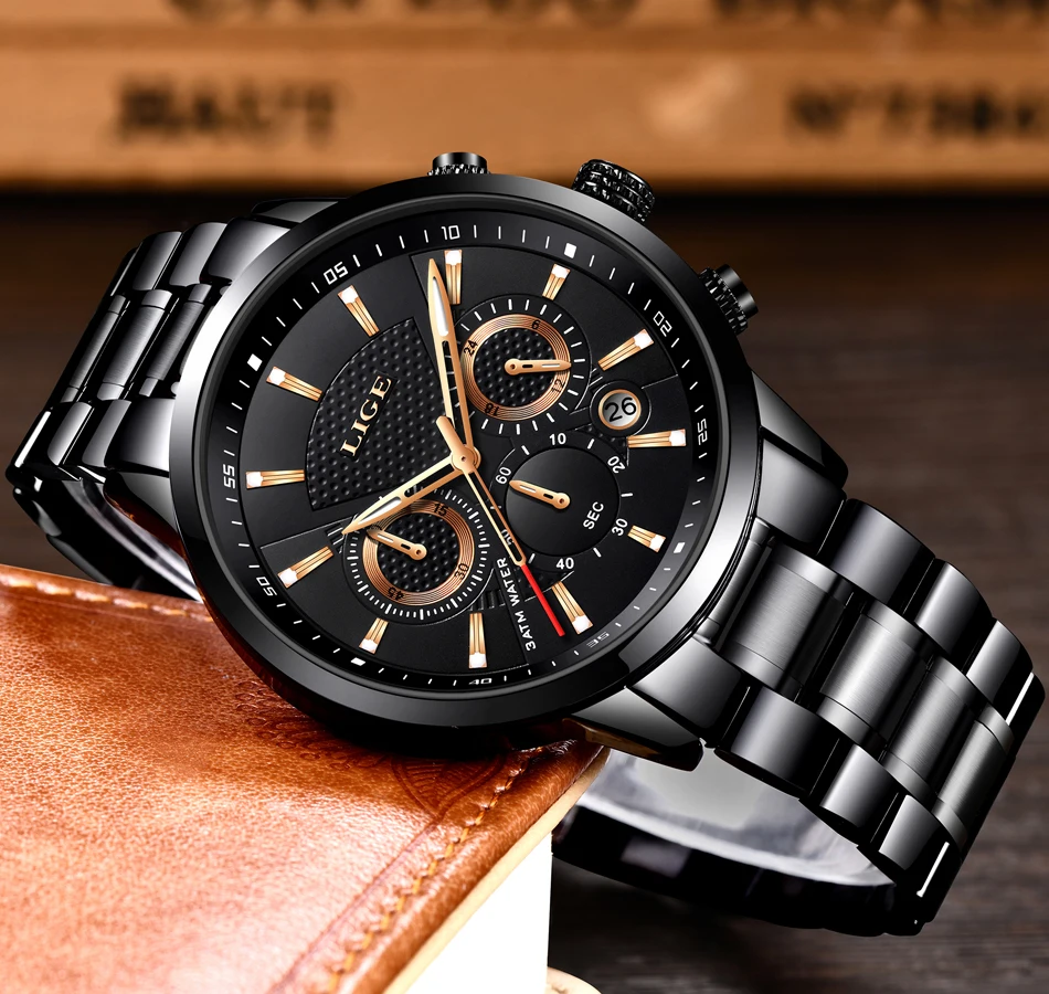 LIGE Mens watches To Luxury Brand Business Quartz Watch Men Military Sports Waterproof Dress Wristwatch Relogio Masculino