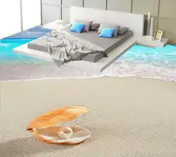 Пол живопись 3D обои морская волна пляжные В виде ракушки 3D тапочки Нескользящие Водонепроницаемый Самоклеящиеся ПВХ обои
