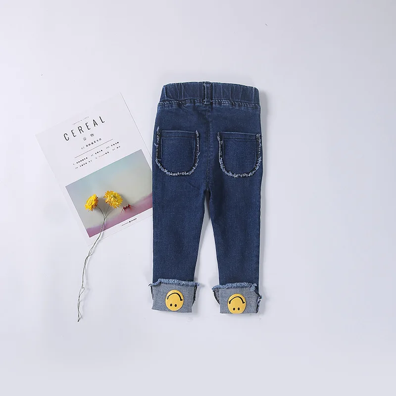Dfxd/Корейская детская одежда дети Джинсы для женщин 2018 Весна новорожденных Обувь для девочек Обувь для мальчиков джинсовые Буе длинные